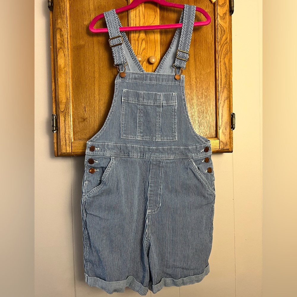 Like New ❤️ Universal Thread Striped Denim Shortalls, Women’s Size 0